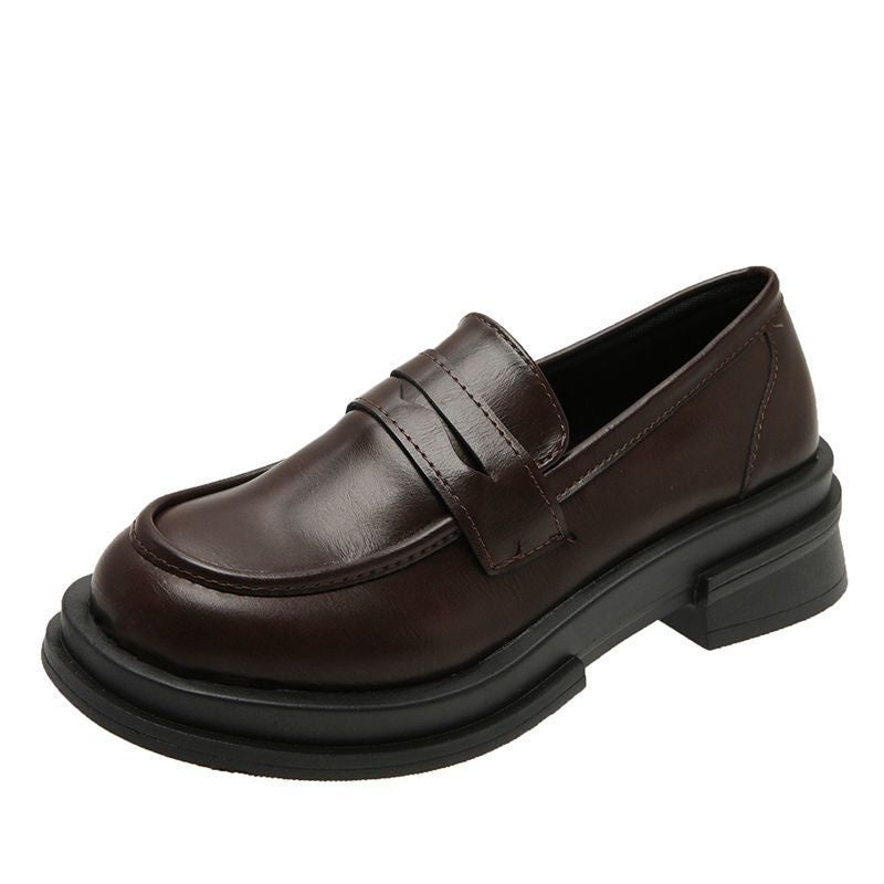 Women's Chunky Heel Loafer Shoes