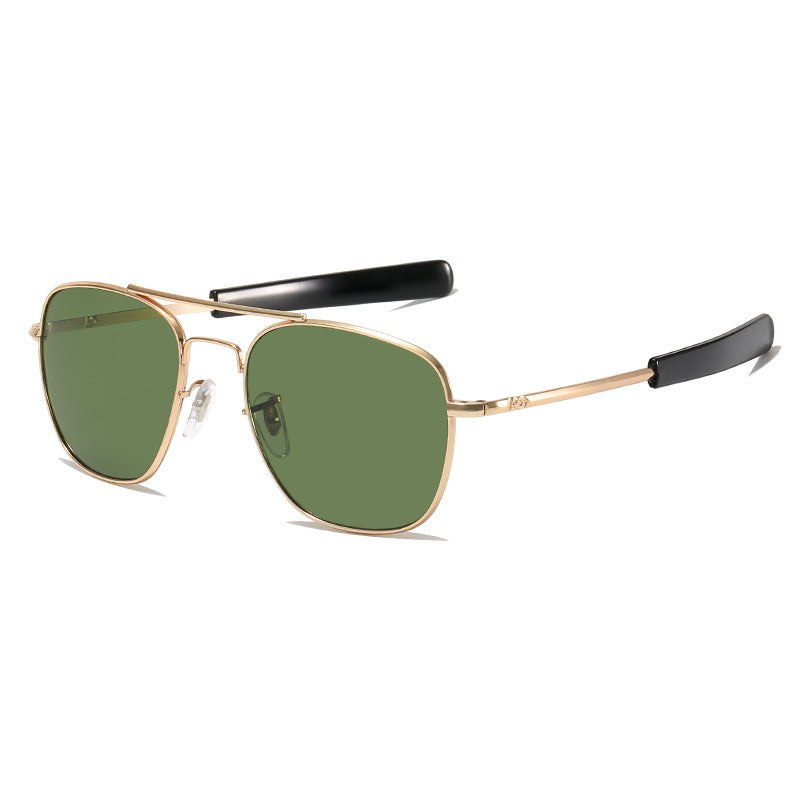 double beam glass lens sunglasses