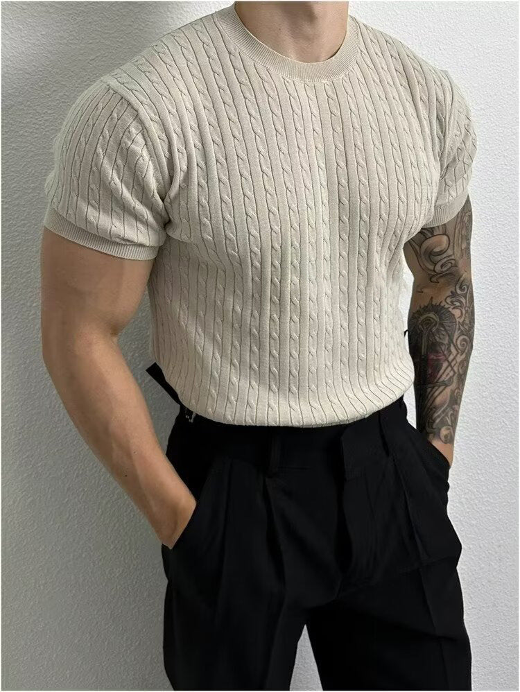Men's Casual Short Sleeve Knit Shirt