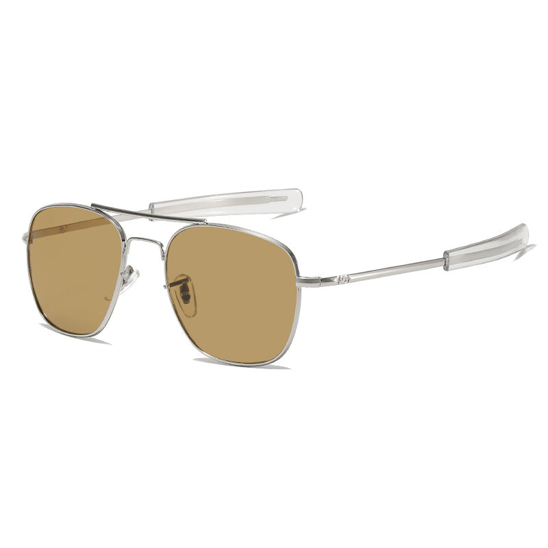 double beam glass lens sunglasses
