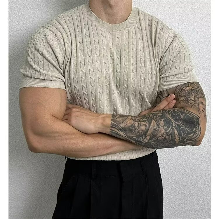 Men's Casual Short Sleeve Knit Shirt