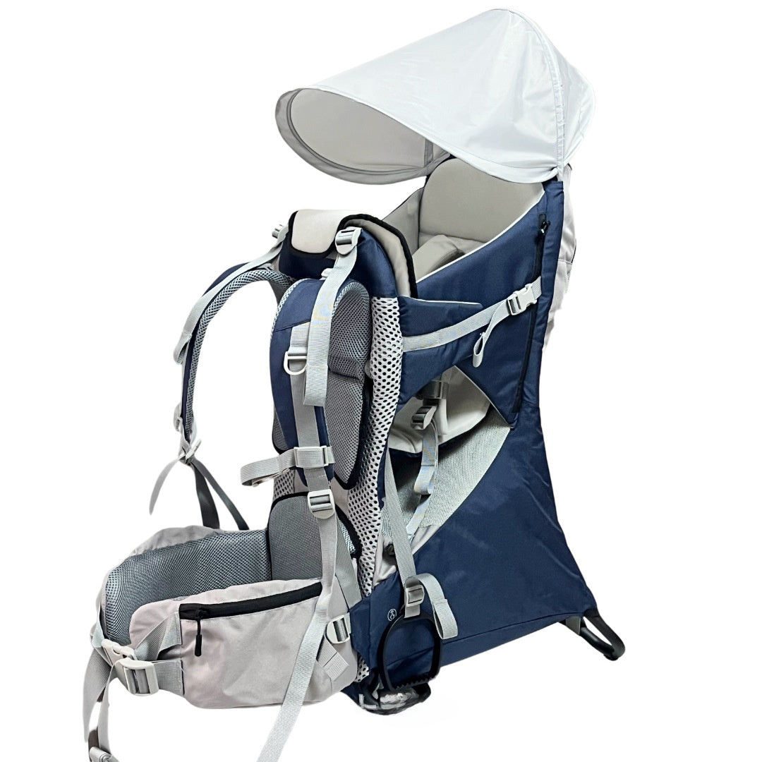 Back-style baby carrier hiking basket