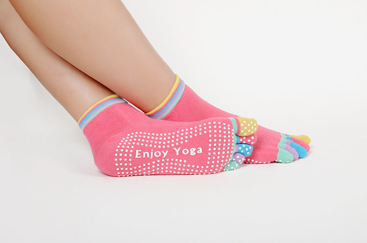 Yoga Socks Anti-Slip Five-Toe Cotton Fitness Socks