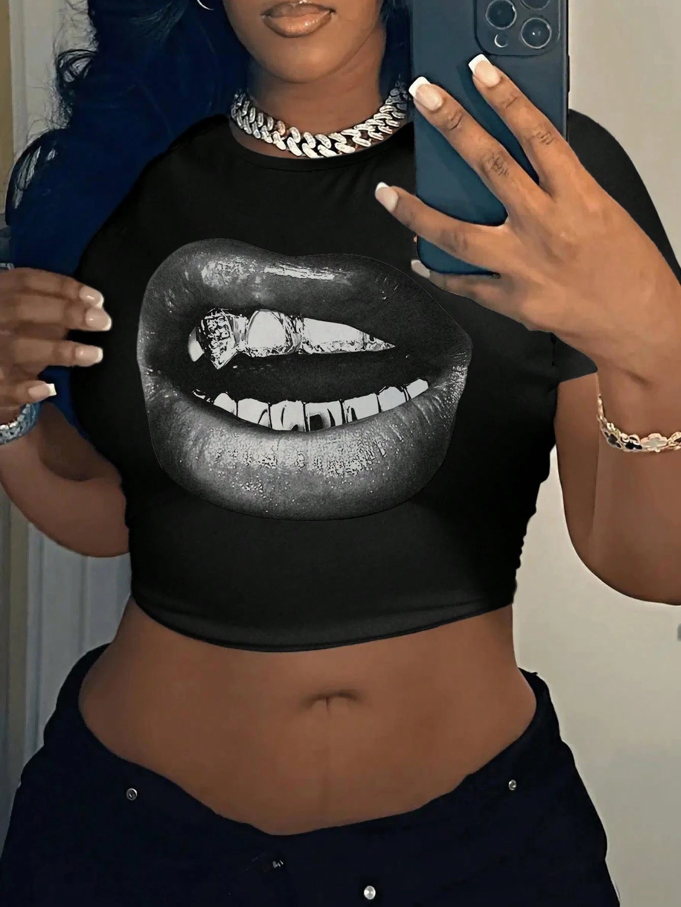 Slim-fit Street Hip-hop Crop T-shirt