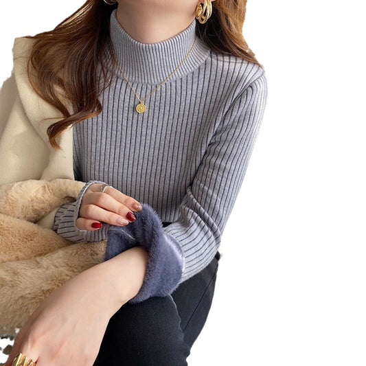 Half-neck sweater for women, suitable for autumn and winter tops