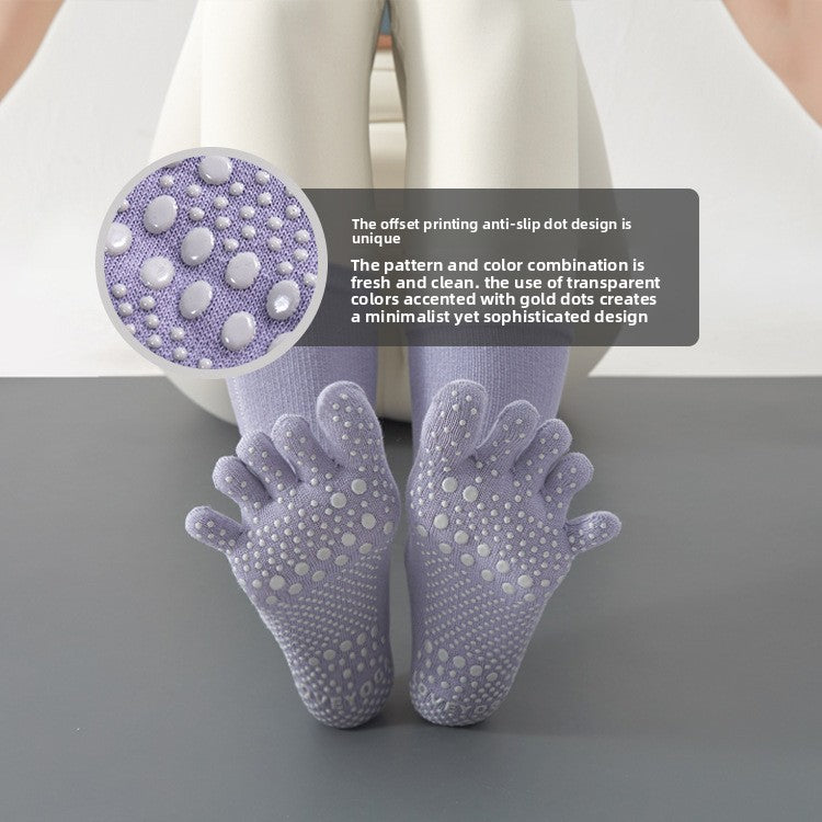 Yoga Socks Anti-Slip Five-Toe Cotton Fitness Socks