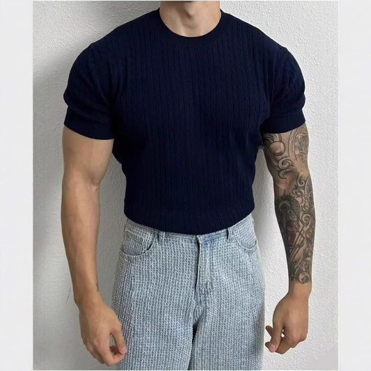 Men's Casual Short Sleeve Knit Shirt