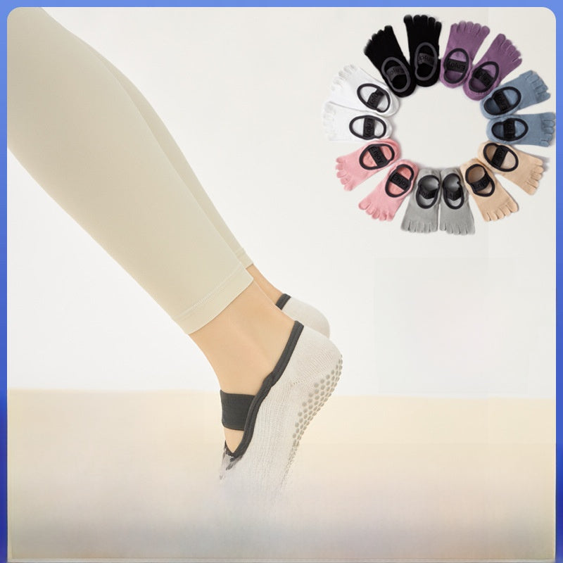 Yoga Socks Anti-Slip Five-Toe Cotton Fitness Socks
