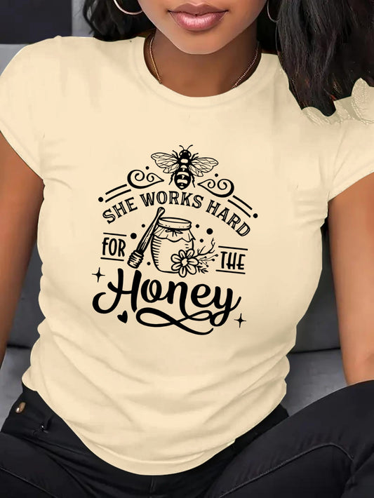 Ladies Cotton Short Sleeve Print Sweatshirts