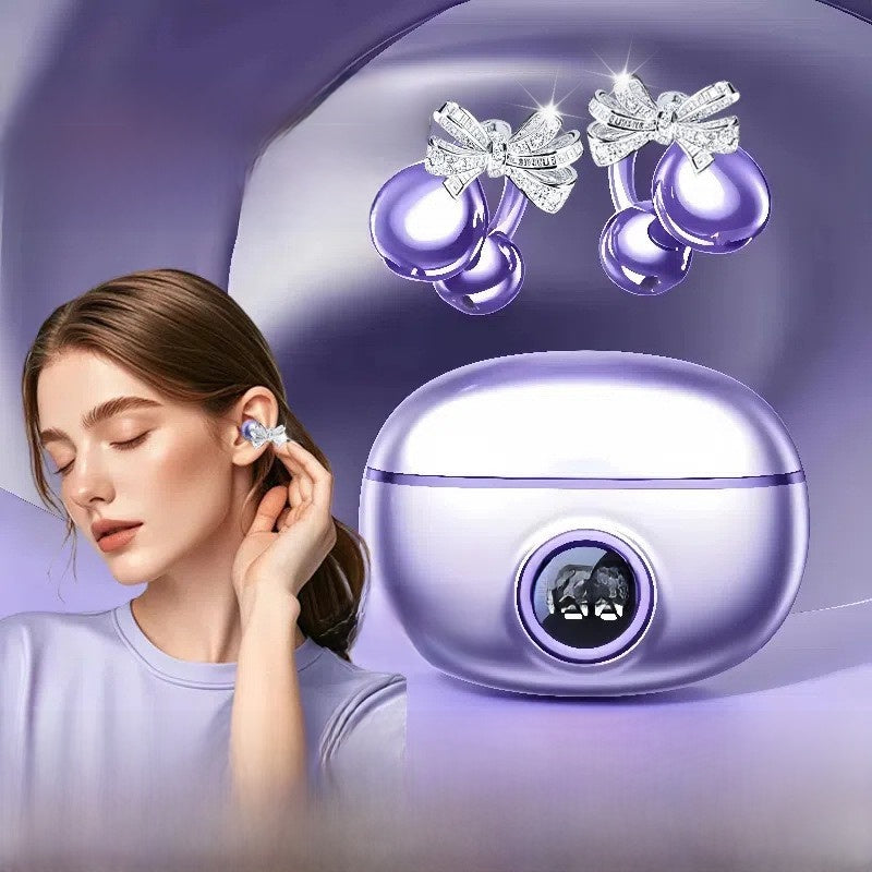 Wireless Bluetooth Ear Clip Headset with Detachable Earrings