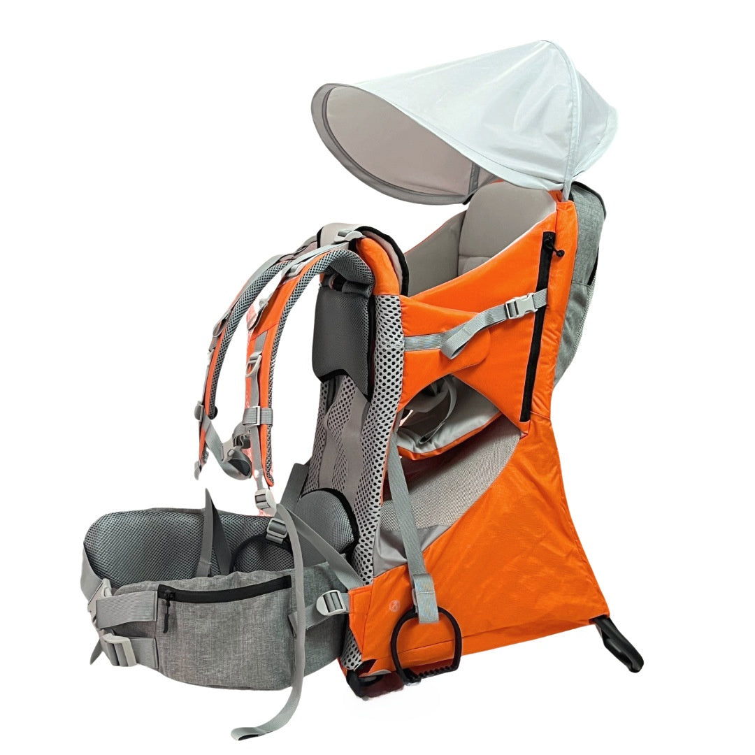 Back-style baby carrier hiking basket