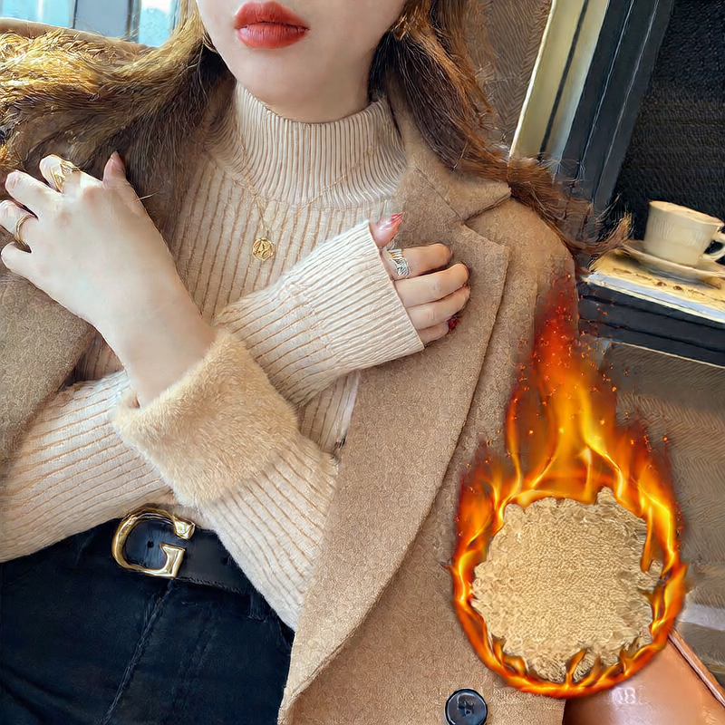 Half-neck sweater for women, suitable for autumn and winter tops