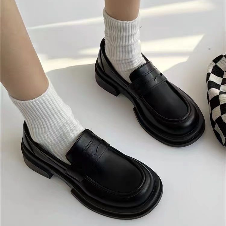 Women's Chunky Heel Loafer Shoes