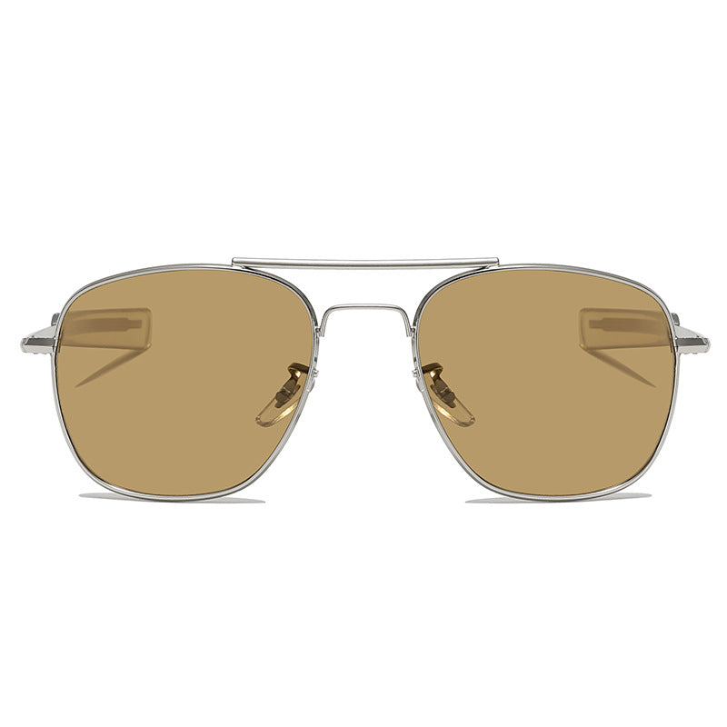 double beam glass lens sunglasses
