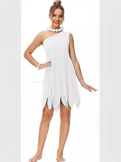 Fashion Sleeveless One Shoulder A-line Dress