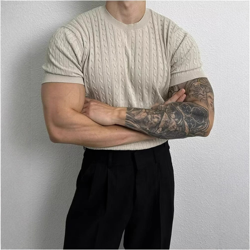 Men's Casual Short Sleeve Knit Shirt