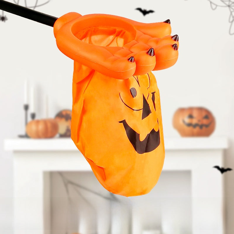 Halloween children ask for candy bags to hold sugar containers