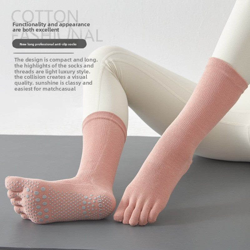 Yoga Socks Anti-Slip Five-Toe Cotton Fitness Socks