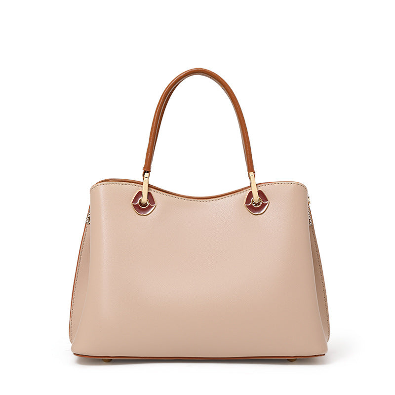 Women's Bags Handbags , Genuine Leather Crossbody Bag - Medium Size, Milk Tea Color, Light Luxury Design