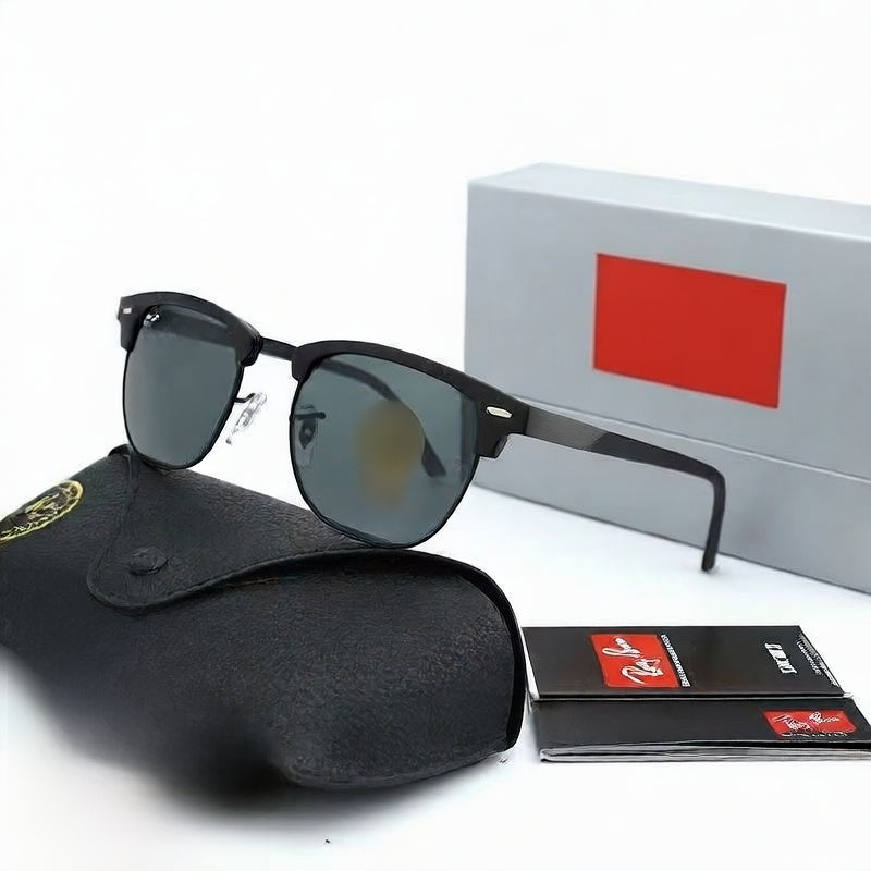 Classic Glass Lens Oval Frame Sunglasses