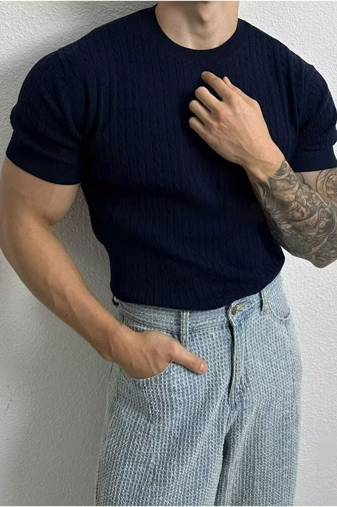 Men's Casual Short Sleeve Knit Shirt
