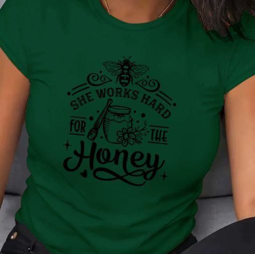 Ladies Cotton Short Sleeve Print Sweatshirts