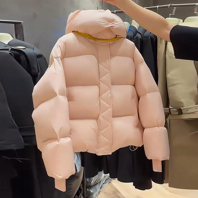 Short Hooded Puffer Down Jacket for Women