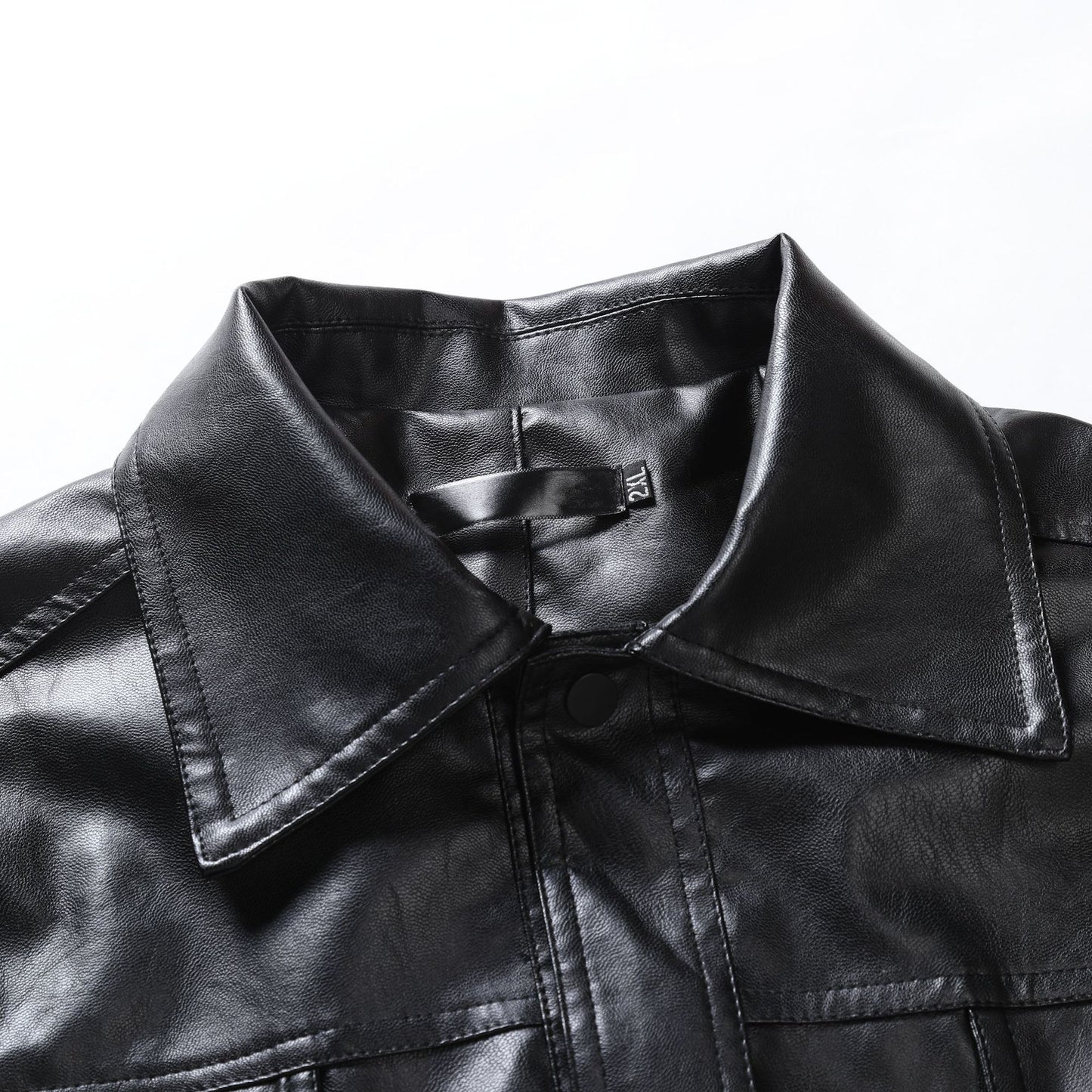 Men's single-button leather coat