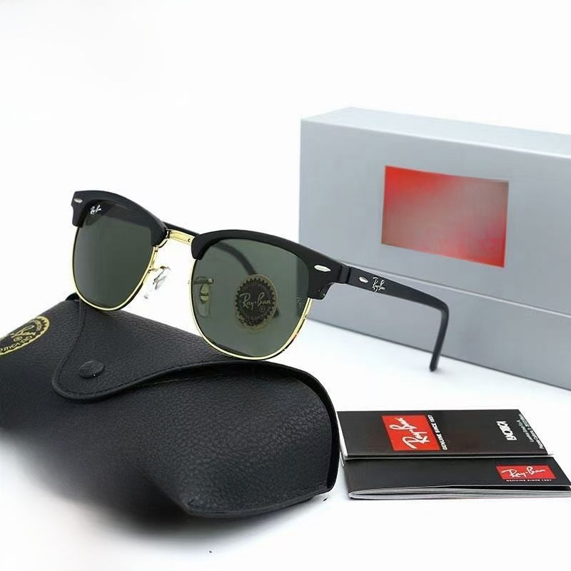 Classic Glass Lens Oval Frame Sunglasses