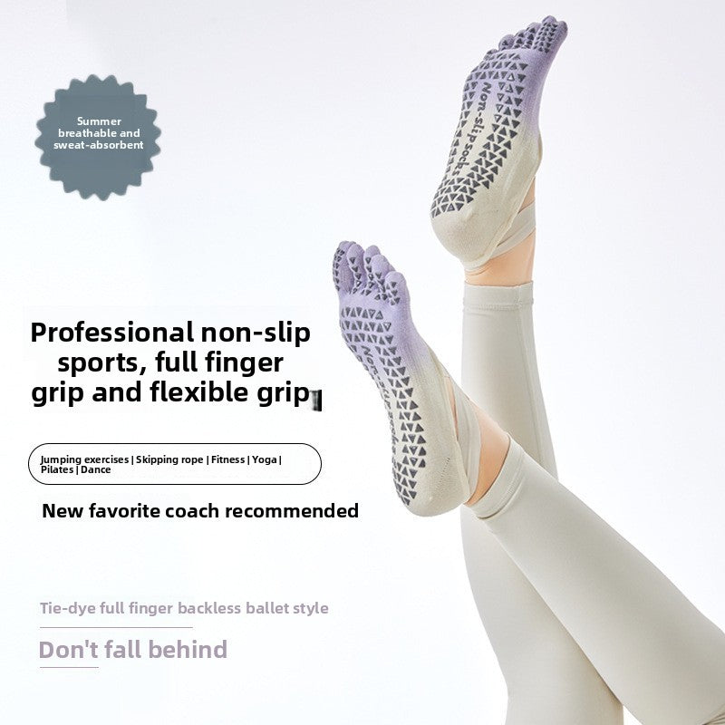 Yoga Socks Anti-Slip Five-Toe Cotton Fitness Socks