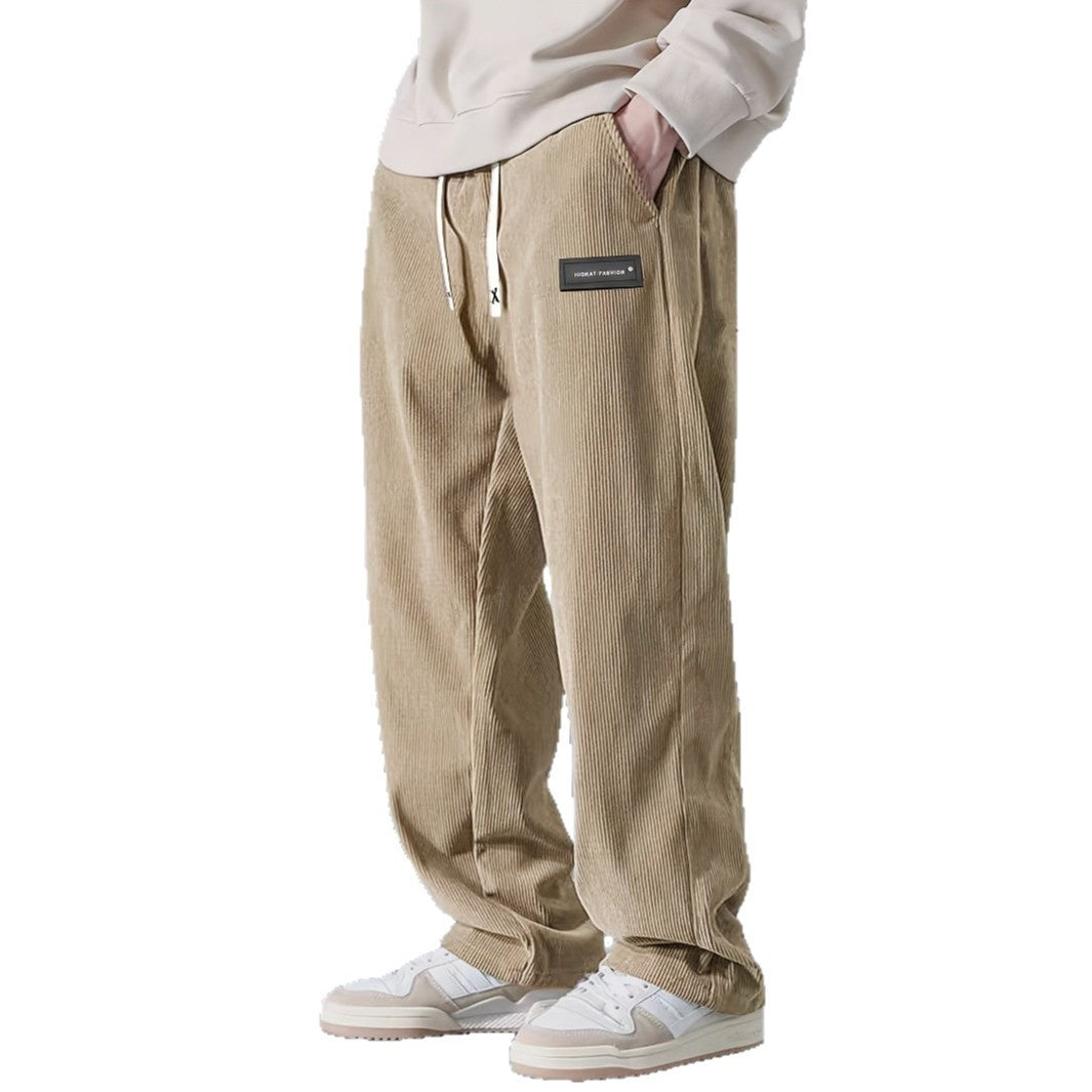 men's straight leg corduroy pants casual style