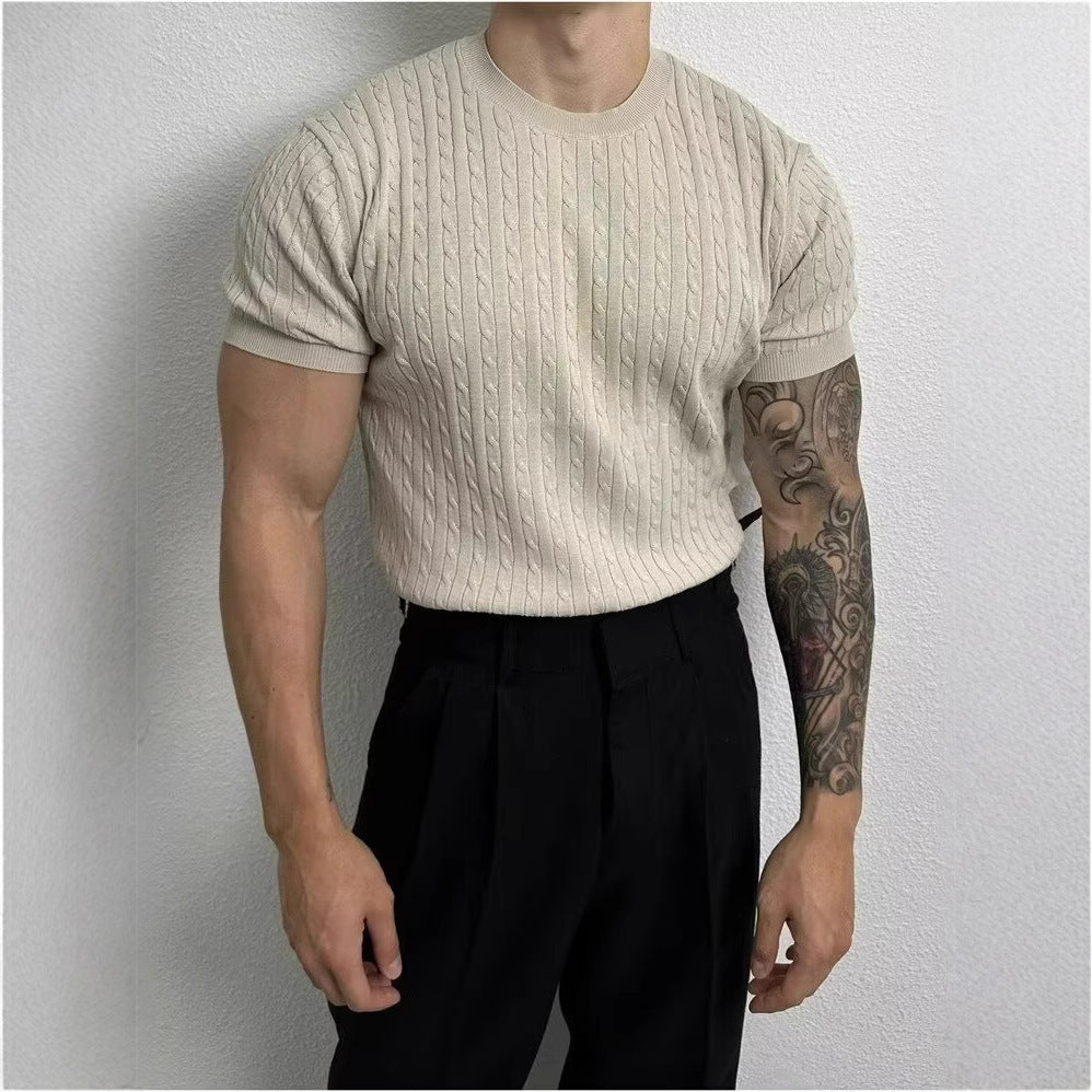 Men's Casual Short Sleeve Knit Shirt