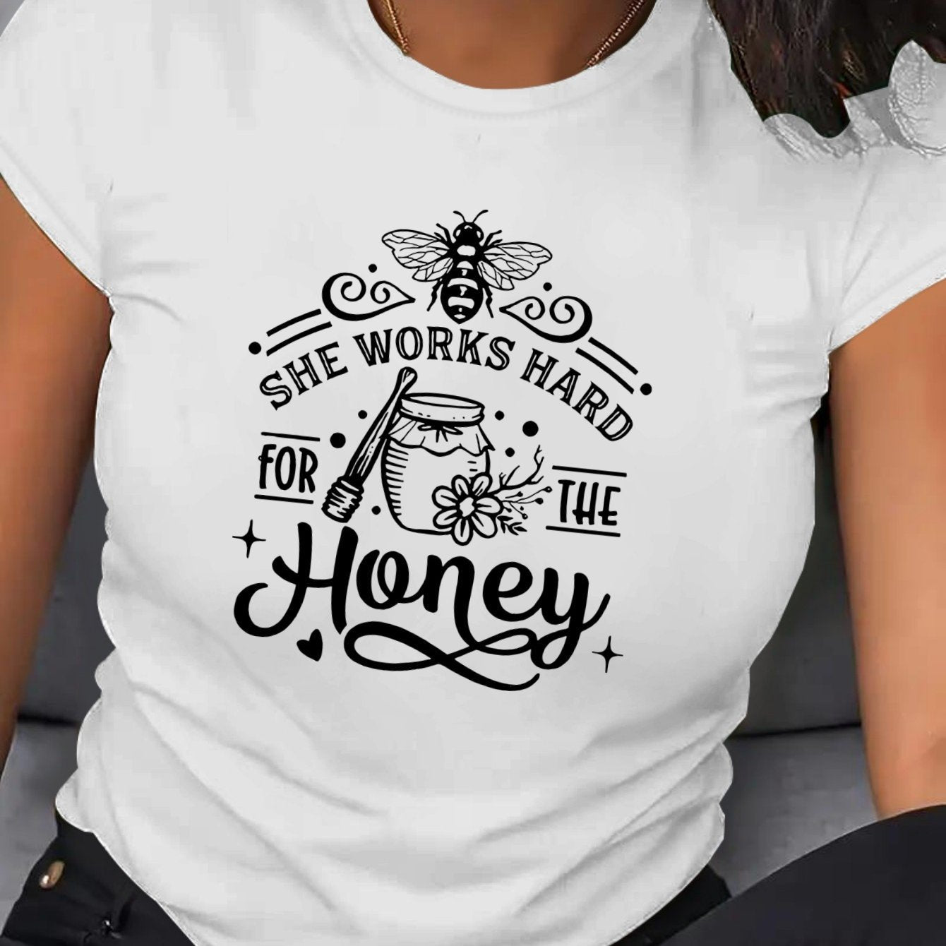 Ladies Cotton Short Sleeve Print Sweatshirts