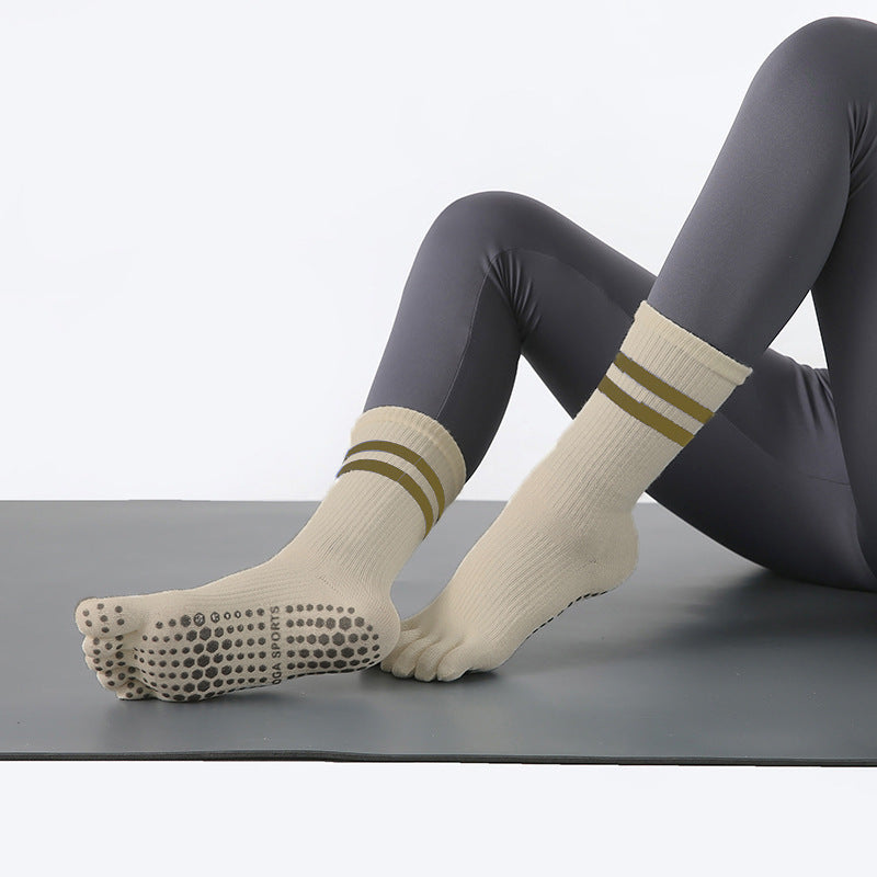 Yoga Socks Anti-Slip Five-Toe Cotton Fitness Socks