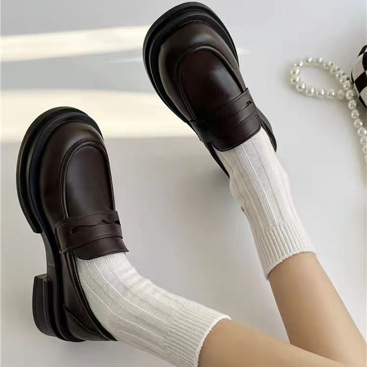 Women's Chunky Heel Loafer Shoes