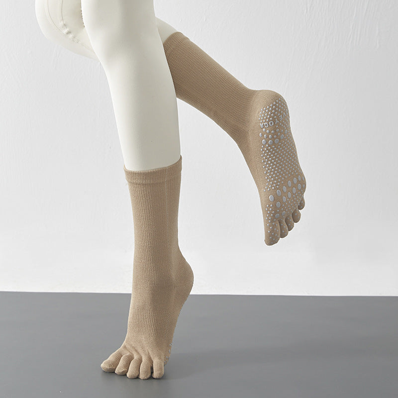 Yoga Socks Anti-Slip Five-Toe Cotton Fitness Socks