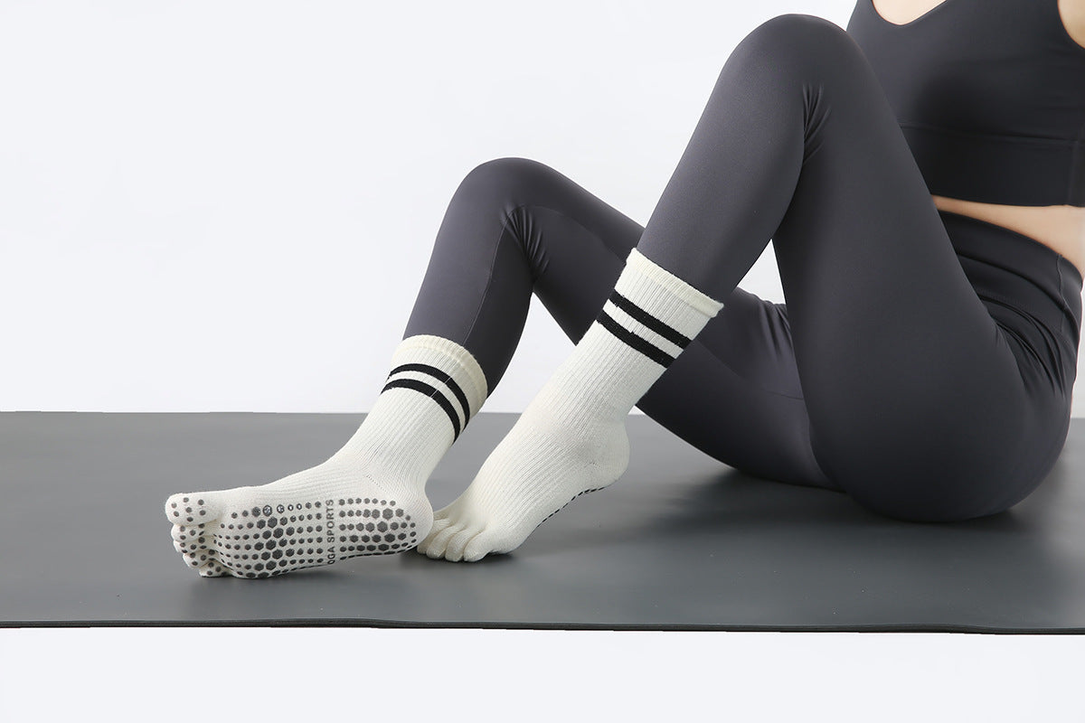 Yoga Socks Anti-Slip Five-Toe Cotton Fitness Socks