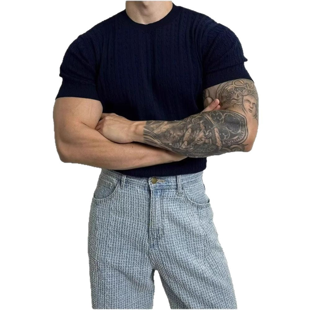 Men's Casual Short Sleeve Knit Shirt