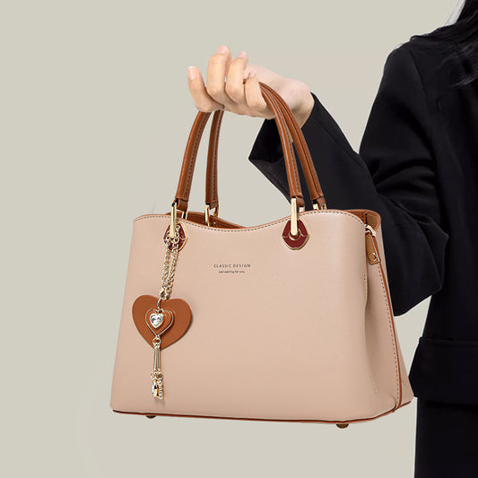 Women's Bags Handbags , Genuine Leather Crossbody Bag - Medium Size, Milk Tea Color, Light Luxury Design