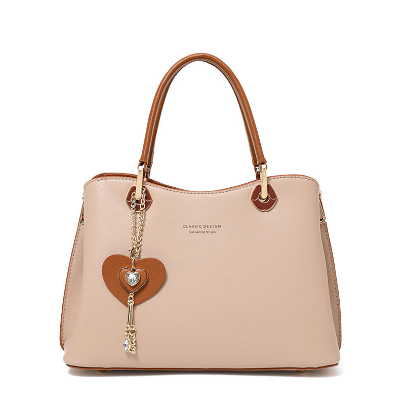 Women's Bags Handbags , Genuine Leather Crossbody Bag - Medium Size, Milk Tea Color, Light Luxury Design