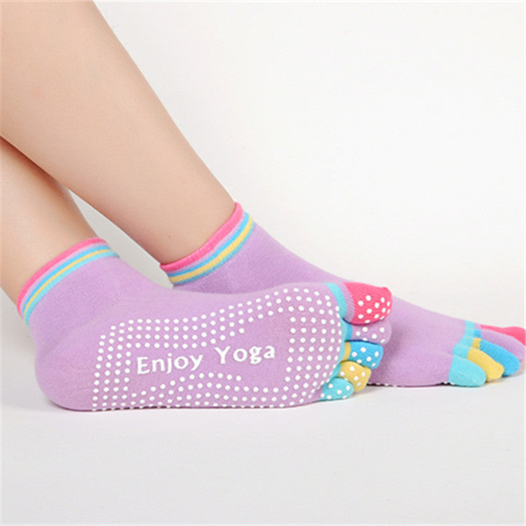 Yoga Socks Anti-Slip Five-Toe Cotton Fitness Socks