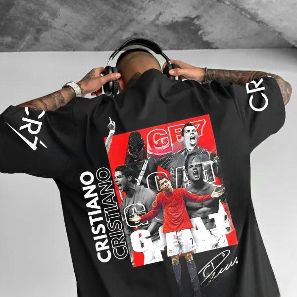 Football Sports Round Neck Short-Sleeved Tops