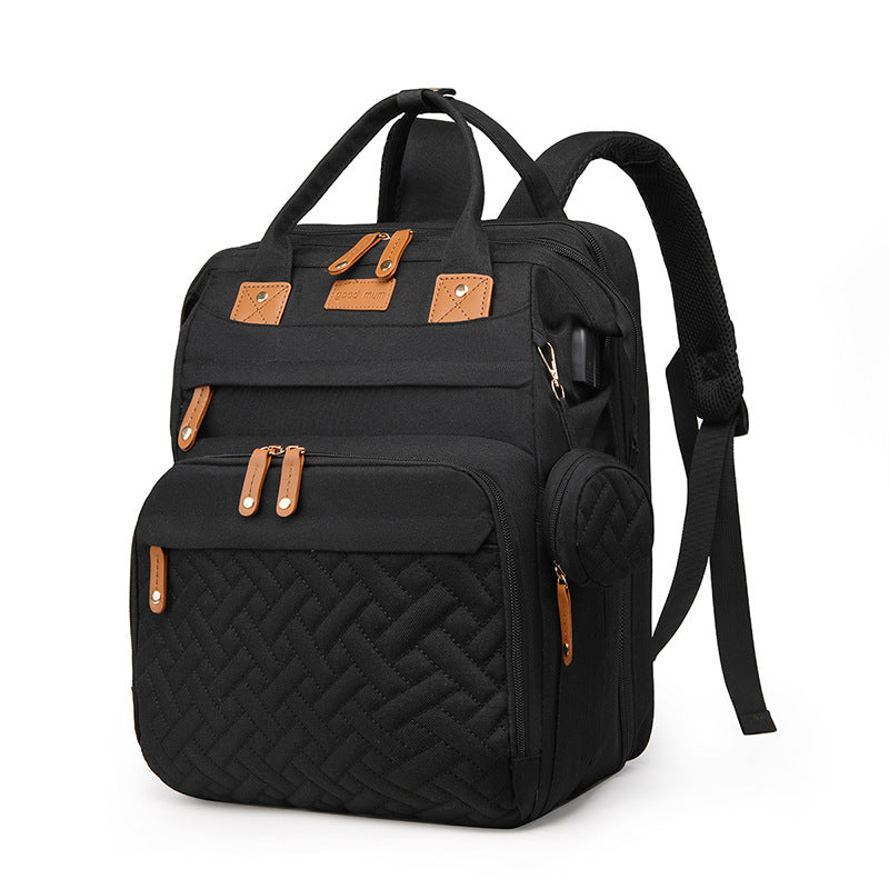 Multifunctional Mommy Bag with USB Port, Large Capacity, Lightweight for Travel and Baby Care