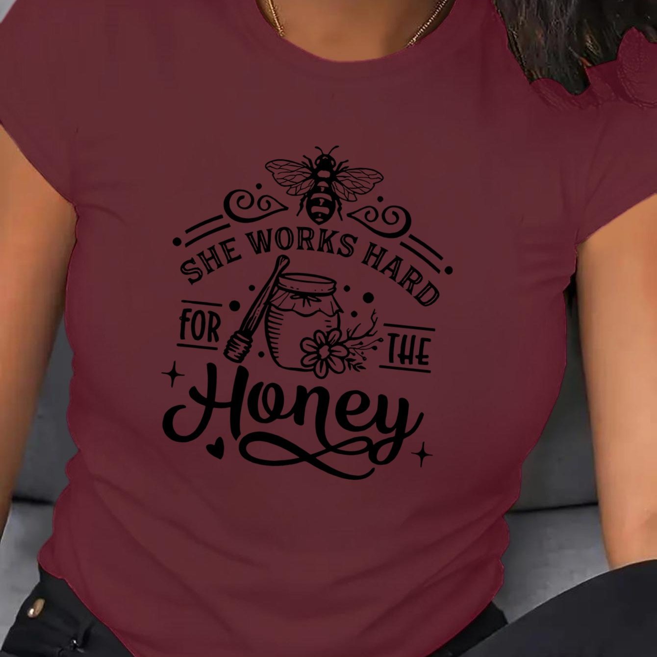 Ladies Cotton Short Sleeve Print Sweatshirts