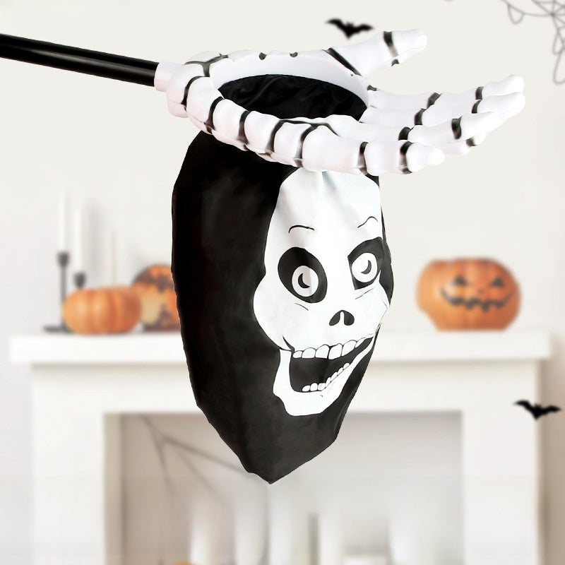 Halloween children ask for candy bags to hold sugar containers