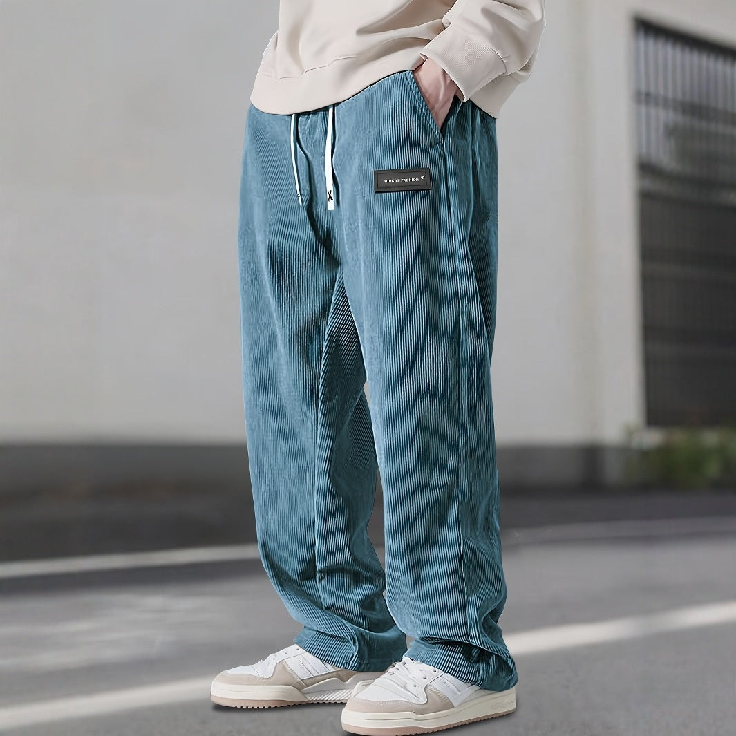 men's straight leg corduroy pants casual style
