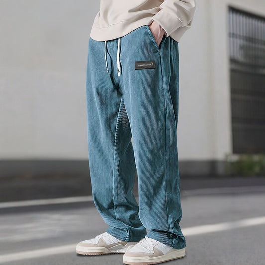 men's straight leg corduroy pants casual style