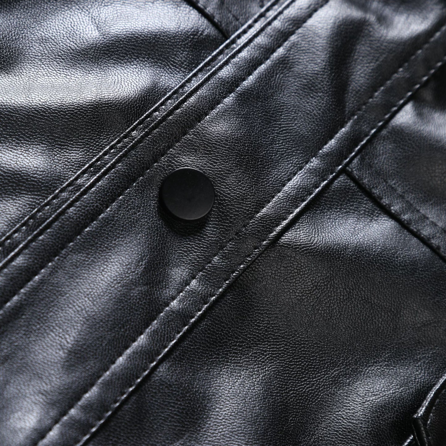 Men's single-button leather coat