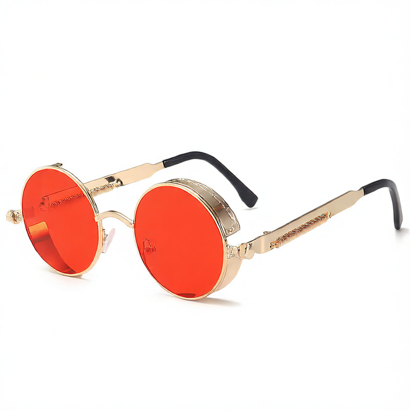 Retro Round Frame Metal Sunglasses UV400 Protection