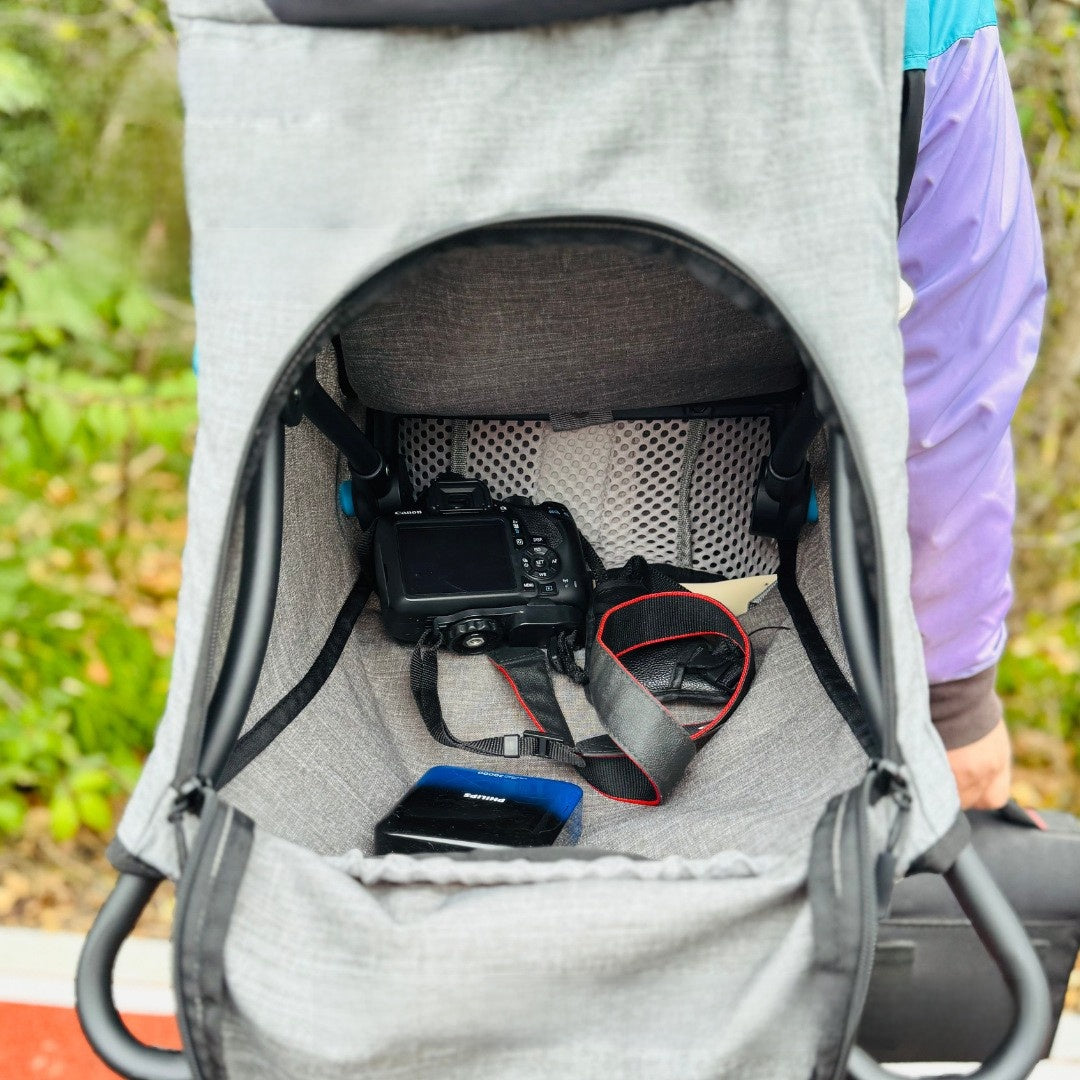 Back-style baby carrier hiking basket